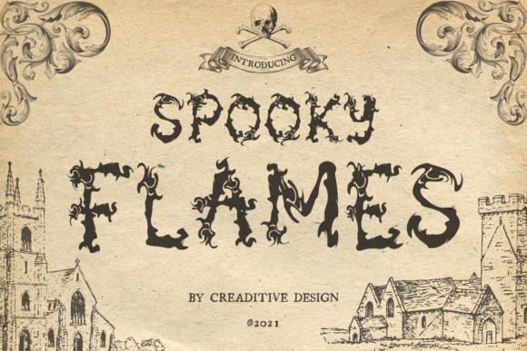 Spooky Flames: A Chilling Display Font for Creepy Creatives